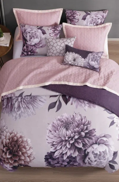 Bebejan Plum Petal Print 8-piece Reversible Comforter Set In Pink