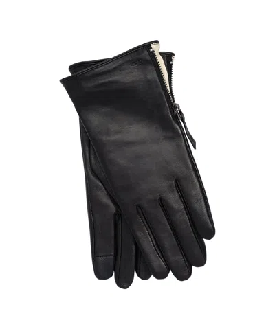 Echo New York Leather Gloves With Zipper In Black