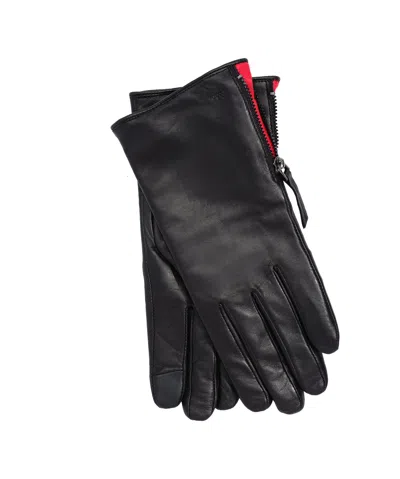Echo New York Leather Gloves With Zipper In Black