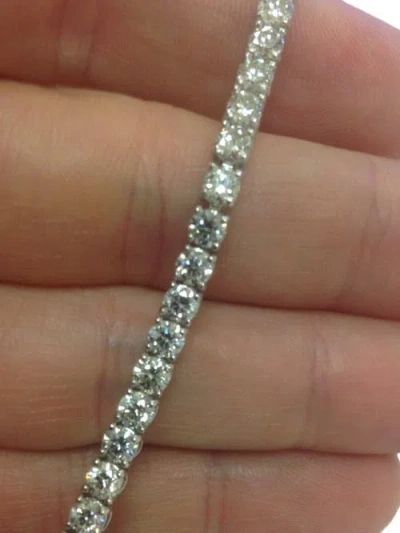 Bliss Diamond Tennis Bracelet 14k Gold 7" In Silver