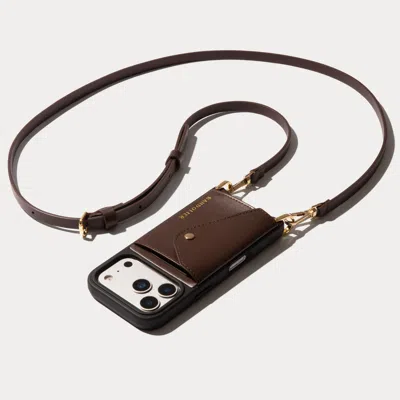 Bandolier Donna Crossbody Phone Case - Espresso/gold