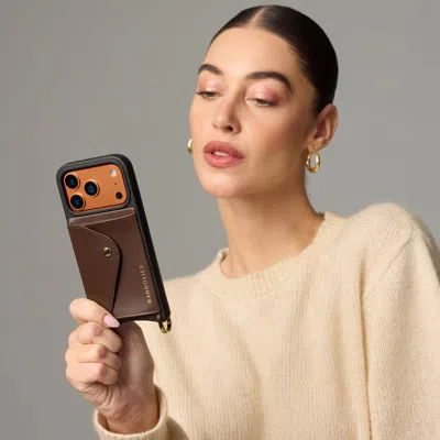 Bandolier Donna Crossbody Phone Case - Espresso/gold