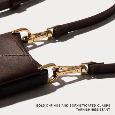Bandolier Donna Crossbody Phone Case - Espresso/gold