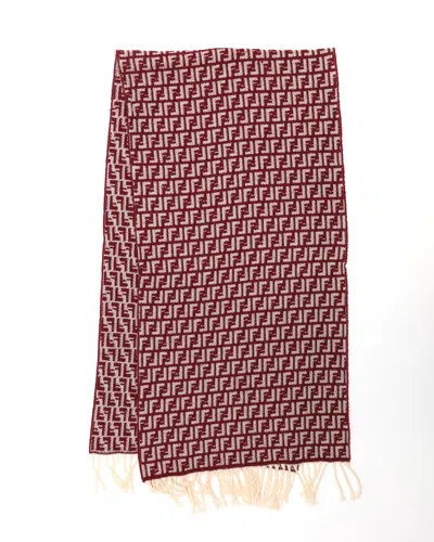 Fendi Zucca Wool Scarf In Red