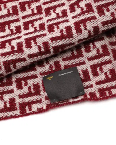 Fendi Zucca Wool Scarf In Red