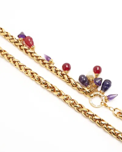 Loewe Beaded Stone Charm Chain Belt In Gold