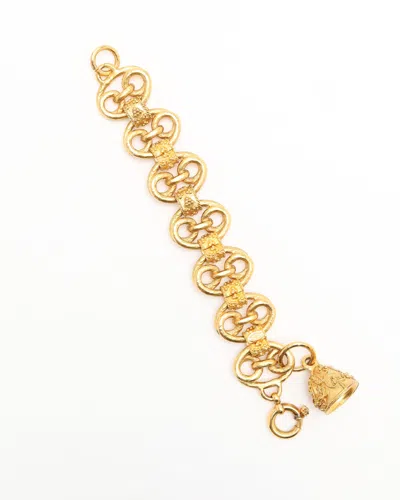 Pre-owned Chanel Coco Mark Bell Bracelet In Gold