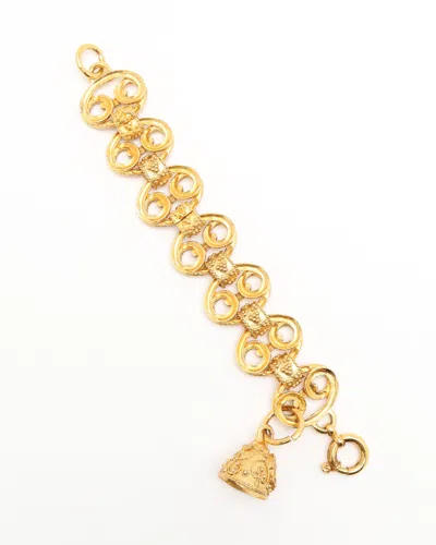 Pre-owned Chanel Coco Mark Bell Bracelet In Gold