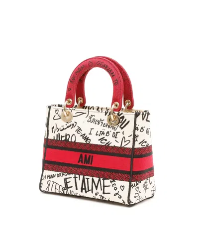 Dior Christian  Medium Lady D-lite Amour Graffiti Bag In Multi
