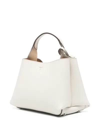 Tod's Micro Logo-charm Tote Bag In White