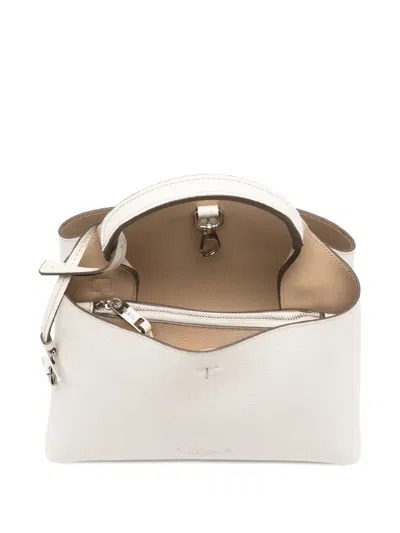 Tod's Micro Logo-charm Tote Bag In White