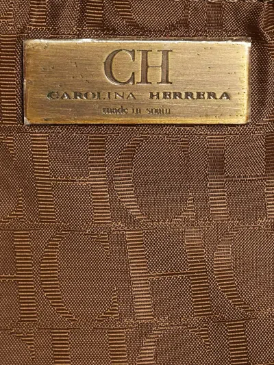 Pre-owned Carolina Herrera Vintage Braided-handle Leather Shoulder Bag