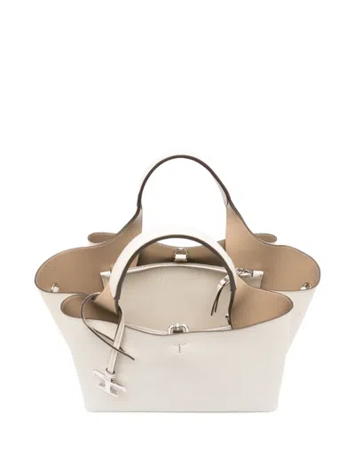 Tod's Logo-charm Mini Tote Bag In White