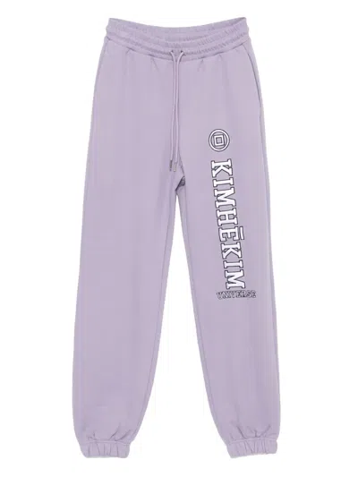 Kimhēkim Logo-appliqué Track Pants In Purple