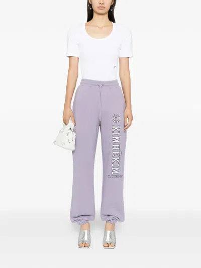 Kimhēkim Logo-appliqué Track Pants In Purple
