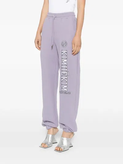 Kimhēkim Logo-appliqué Track Pants In Purple