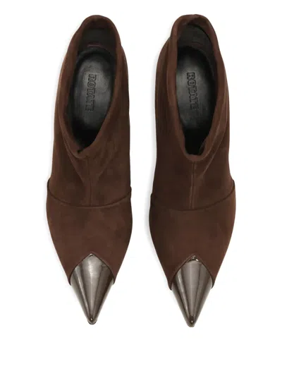 Rotate Birger Christensen ポインテッドトゥ スエードブーツ In Burgundy