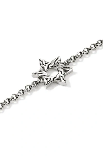 John Hardy Sterling Silver Jh Essential Star Of David Bracelet In Metallic