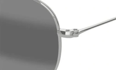 Maui Jim Hauloli Xs 56mm Polarized Aviator Sunglasses In Silver