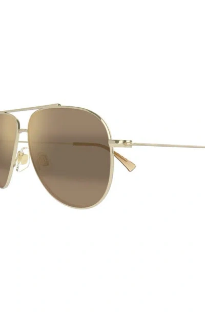 Maui Jim Hauloli Xs 56mm Polarized Aviator Sunglasses In Brown