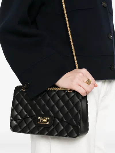 Marc Ellis Quilt-embossing Chain-strap Satchel Bag In Black