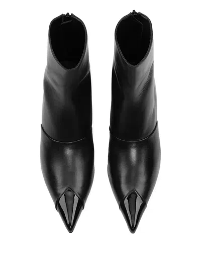 Rotate Birger Christensen ポインテッドトゥ レザーブーツ In Black