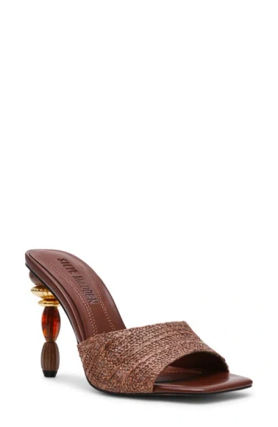Steve Madden Sia Statement Heel Slide Sandal In Brown