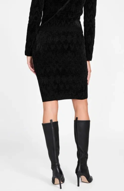 Marciano Adele Chenille Pencil Skirt In Black