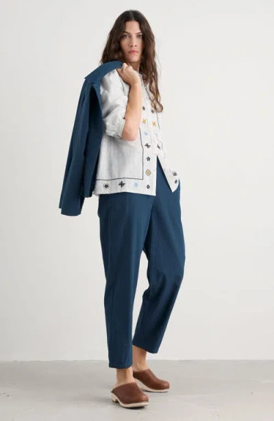 Seasalt Cornwall Vow Cave Organic Cotton Crop Tapered Pants In Blue