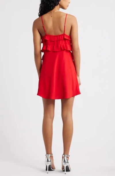 Bp. Ruffle Chiffon Cocktail Minidress In Red