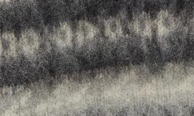 Beams Shaggy Fair Isle Shawl Collar Cardigan In Gray