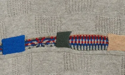 Beams Fair Isle Stripe Jacquard Wool Blend Sweater In Gray