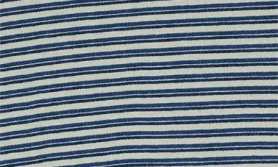 Beams Indigo Stripe Pocket T-shirt In Blue
