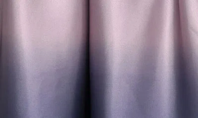 Sl Fashions Short Sleeve Jersey Bodice Ombré Satin A-line Gown In Blue