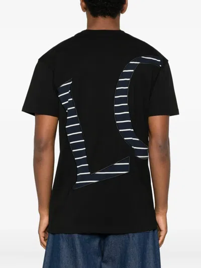 Loewe Striped-logo T-shirt In Black
