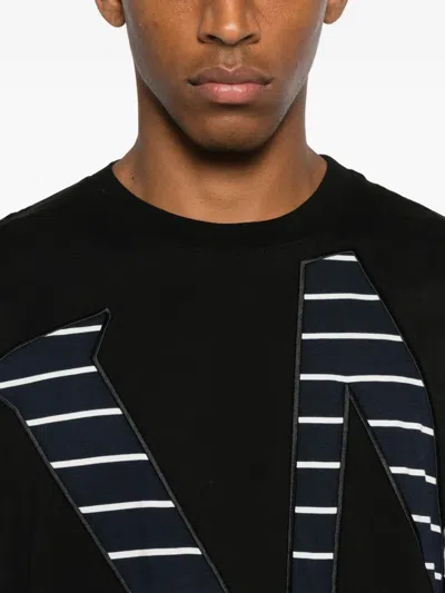 Loewe Striped-logo T-shirt In Black