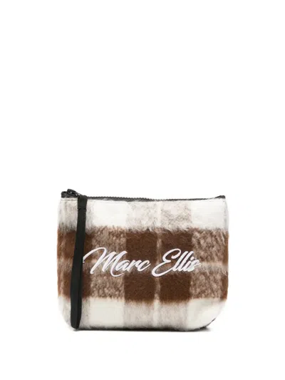 Marc Ellis Buby Check Clutch Bag In White