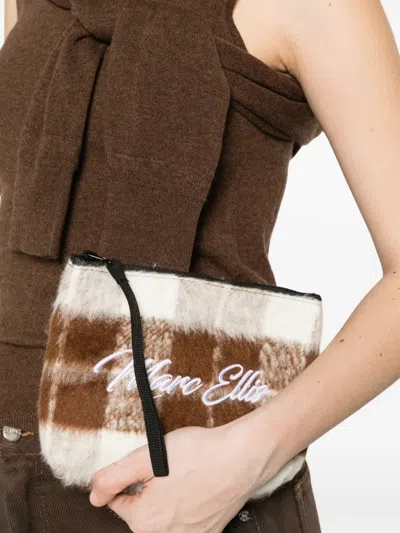 Marc Ellis Buby Check Clutch Bag In White