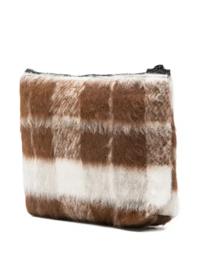 Marc Ellis Buby Check Clutch Bag In White