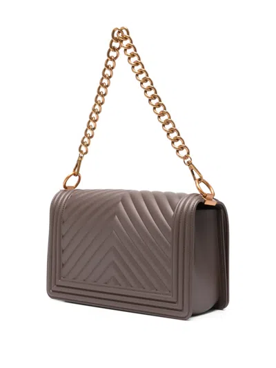 Marc Ellis Chevron-pattern Crossbody Bag In Gray