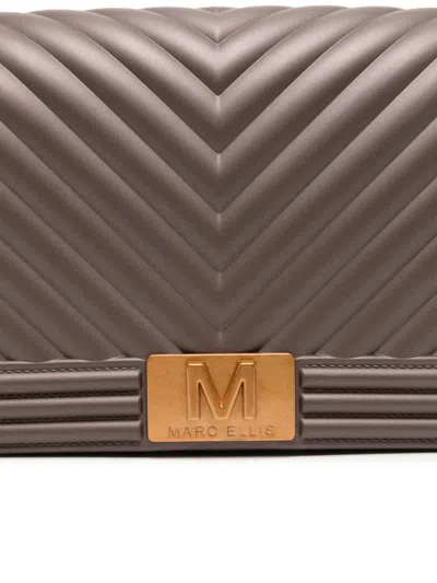Marc Ellis Chevron-pattern Crossbody Bag In Gray