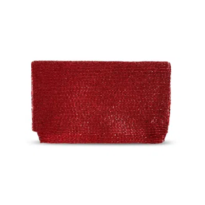 Pick Happy Women's Steel Cut Beaded Petite Clutch Ruby Red Holiday Edition In Red