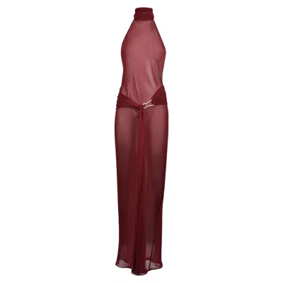 Bianca Resortwear Women's Red Gaia Maxi Dress In Wine In Burgundy