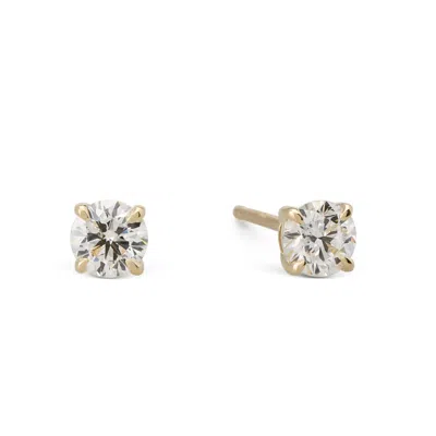 Dolcetto Designs Women's Lab Grown Diamond Round Studs - 0.50ctw Recycled 9k Gold In Gold