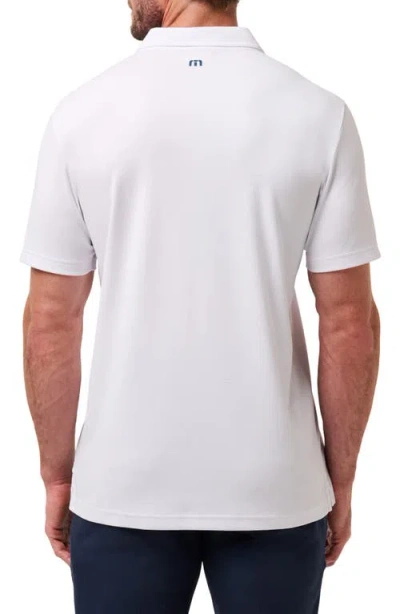 Travismathew Perfect View Chest Stripe Cotton Blend Piqué Polo In White