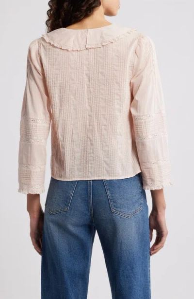 Doen Dôen Huguette Pintuck Ruffle Top In Pink