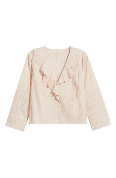 Doen Dôen Huguette Pintuck Ruffle Top In Pink