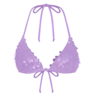 Oceanus Swimwear Women's Purple Sienna Sequin Embroidery Bikini Top - Lilac In Purple