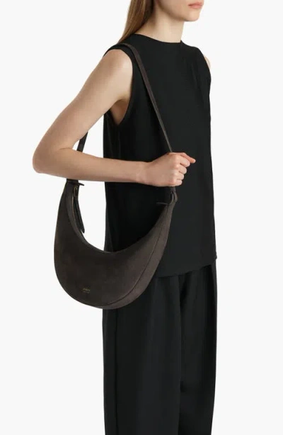 Khaite Augustina Small Suede Crossbody Bag In Brown