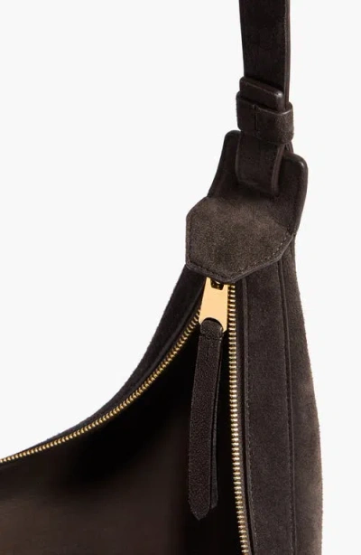 Khaite Augustina Small Suede Crossbody Bag In Brown